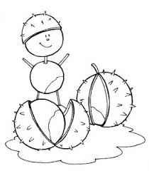 Online coloring book: A little man guarding chestnuts coloring page